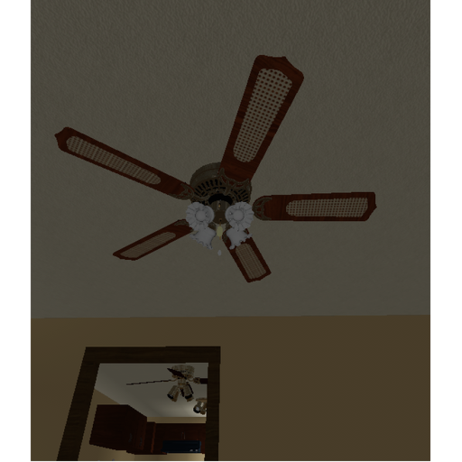 Old Suburban House With Ceiling Fans