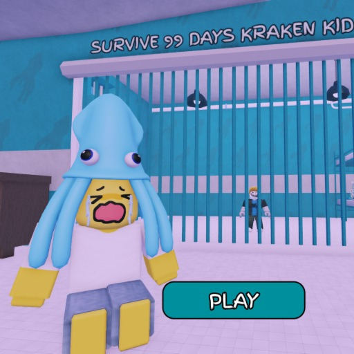 🦑KRAKEN KID 99 NIGHTS PRISON RUN! (Obby)