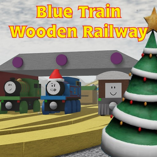 Blue Train Wooden Railway - Christmas Version!
