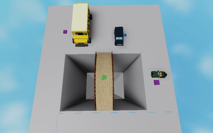 Choose a car and drive down a hole! screenshot