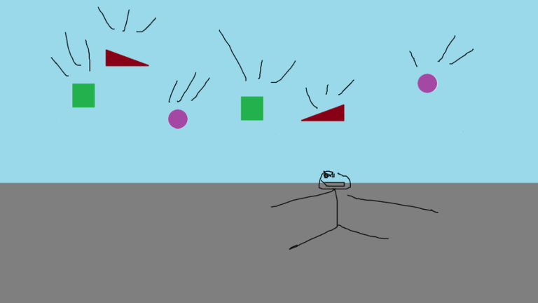 a baseplate but random parts fall from the sky screenshot