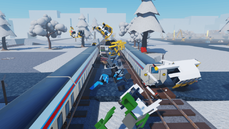 Trains vs cars epic winter screenshot