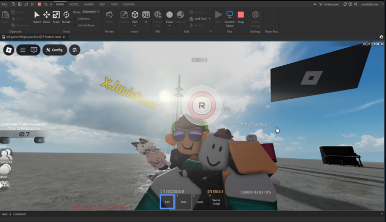Ink game: Mingle practice QTE System RESET screenshot