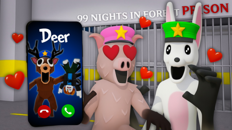 🦌99 NIGHT'S IN THE FOREST FAMILY PRISON RUN!(Obby screenshot