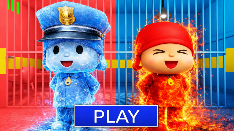WATER VS FIRE POCOYO PRISON RUN! (Obby) screenshot
